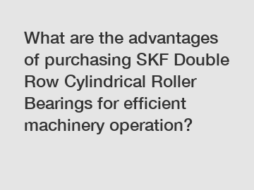 What are the advantages of purchasing SKF Double Row Cylindrical Roller Bearings for efficient machinery operation?