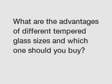 What are the advantages of different tempered glass sizes and which one should you buy?