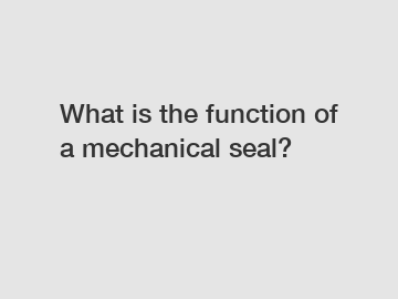 What is the function of a mechanical seal?