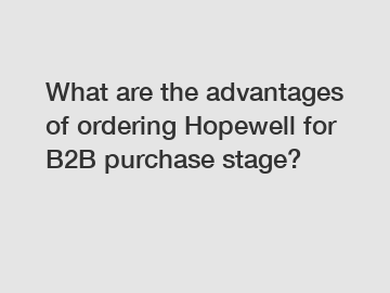 What are the advantages of ordering Hopewell for B2B purchase stage?