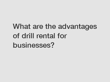 What are the advantages of drill rental for businesses?