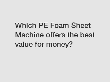 Which PE Foam Sheet Machine offers the best value for money?