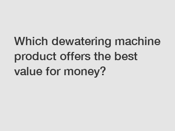 Which dewatering machine product offers the best value for money?