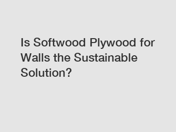 Is Softwood Plywood for Walls the Sustainable Solution?