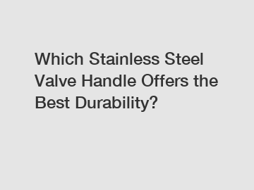 Which Stainless Steel Valve Handle Offers the Best Durability?