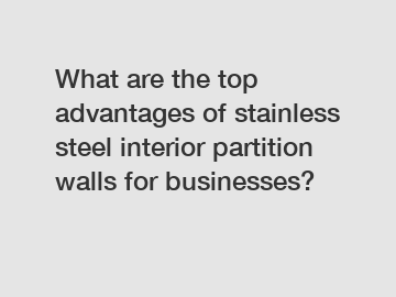 What are the top advantages of stainless steel interior partition walls for businesses?