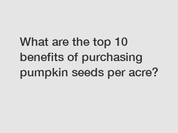 What are the top 10 benefits of purchasing pumpkin seeds per acre?