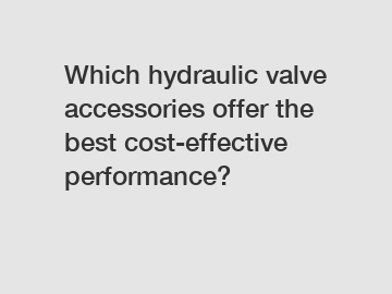 Which hydraulic valve accessories offer the best cost-effective performance?