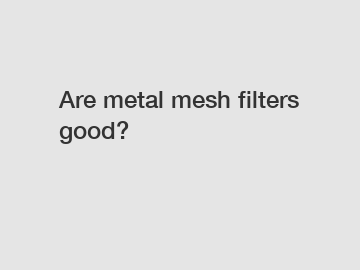 Are metal mesh filters good?